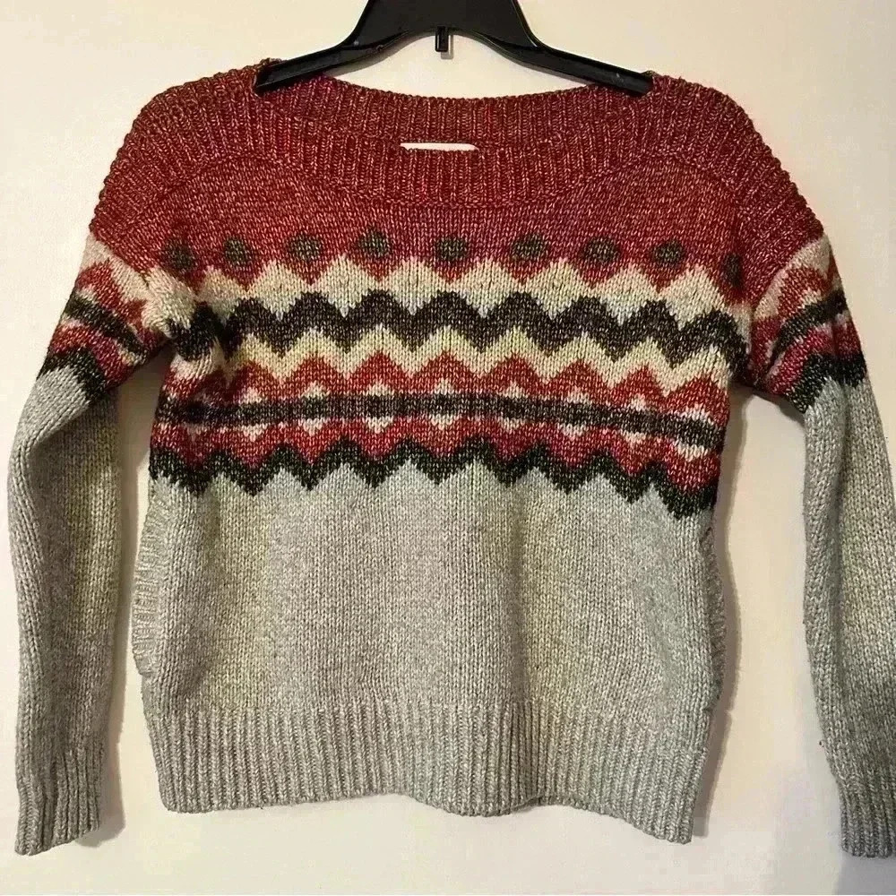 Victoria Secret Fair Isle Sweater cotton wool blend women XS